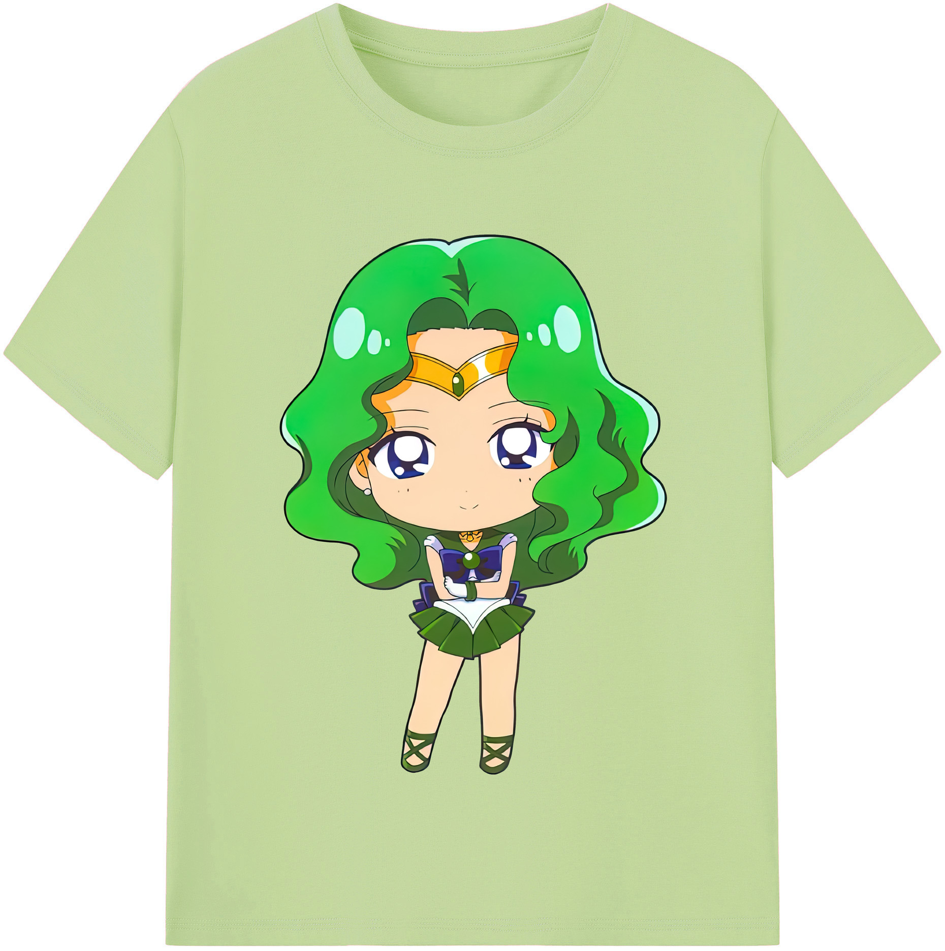 （画像用） 美少女戦士セーラームーン 海王 みちる（かいおう みちる） Sailor Moon Kaiou Michiru 綿100％半袖Tシャツ（フロントプリント）